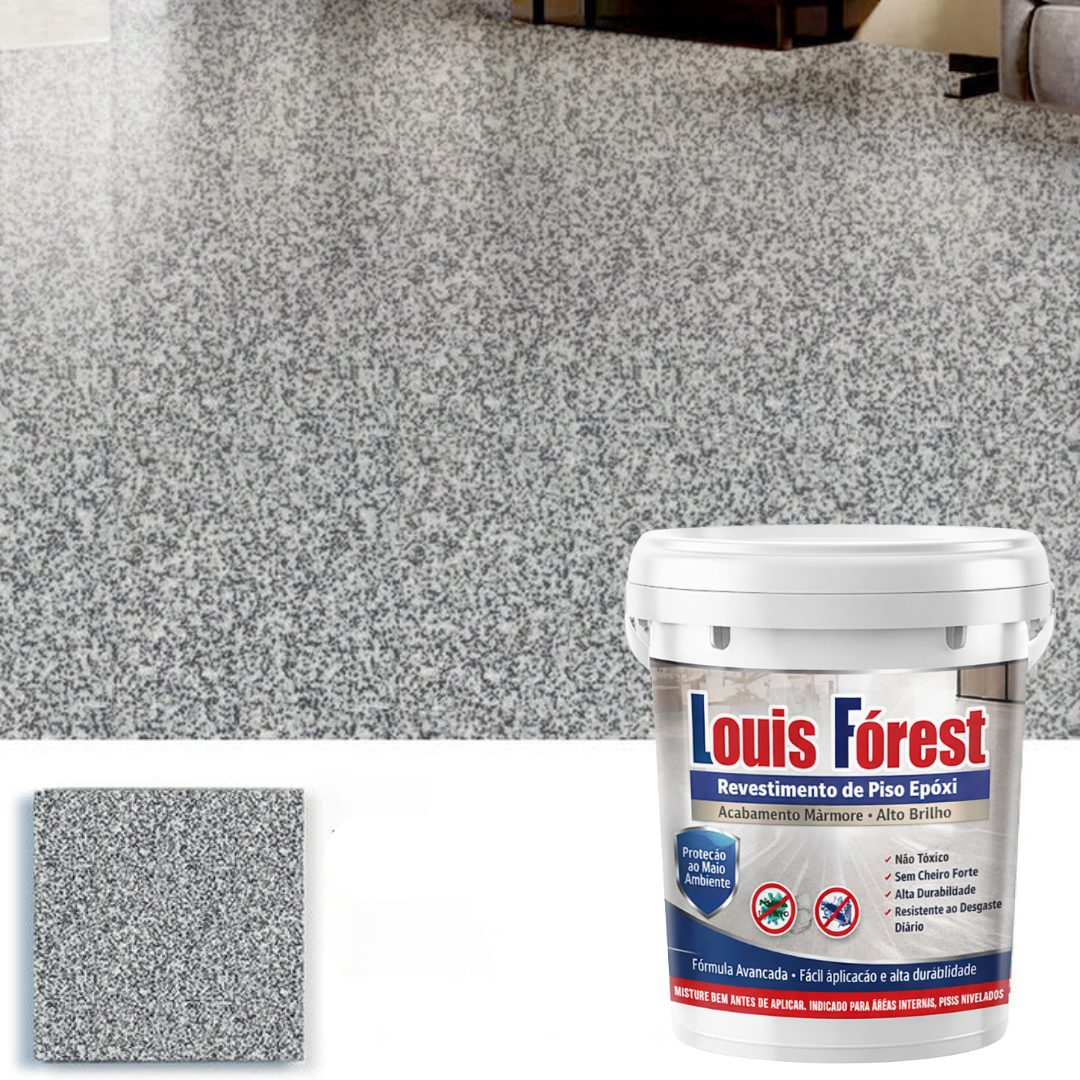 Louis Fórest: Revestimento de Piso Epóxi com Acabamento de Mármore de Alto Brilho 🔥Estoque Limitado🔥