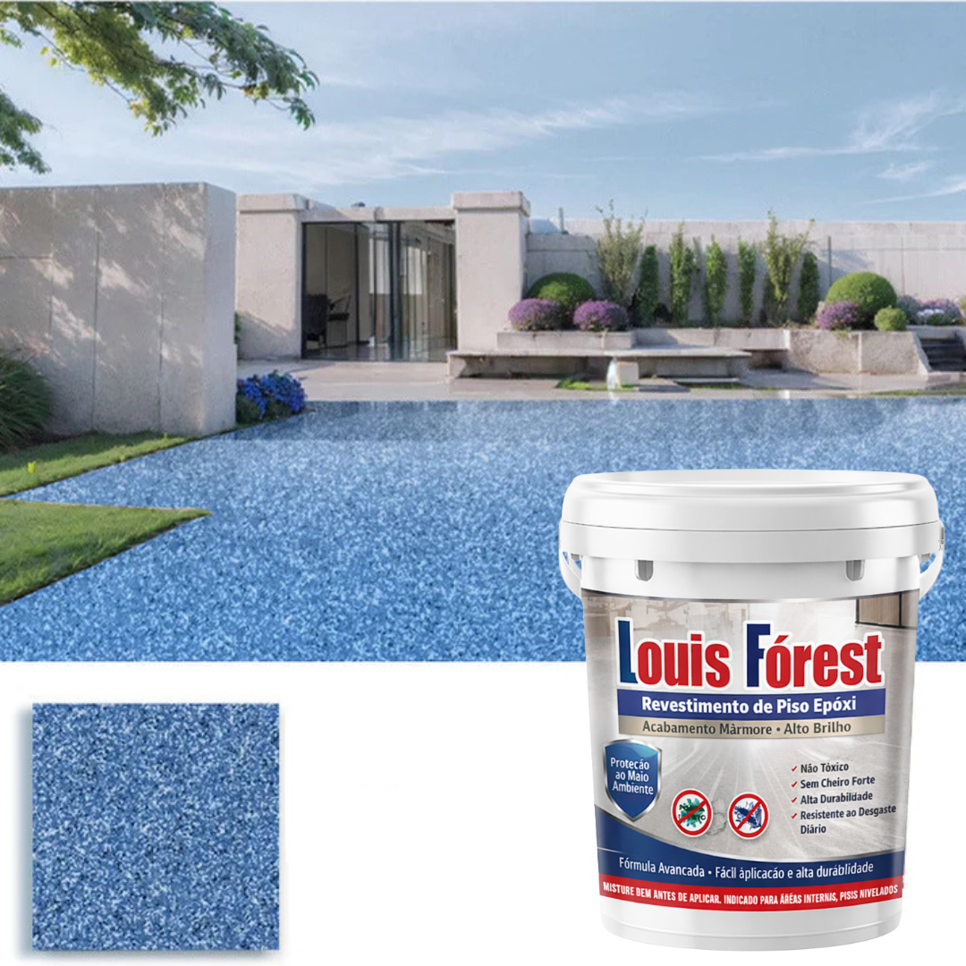 Louis Fórest: Revestimento de Piso Epóxi com Acabamento de Mármore de Alto Brilho 🔥Estoque Limitado🔥