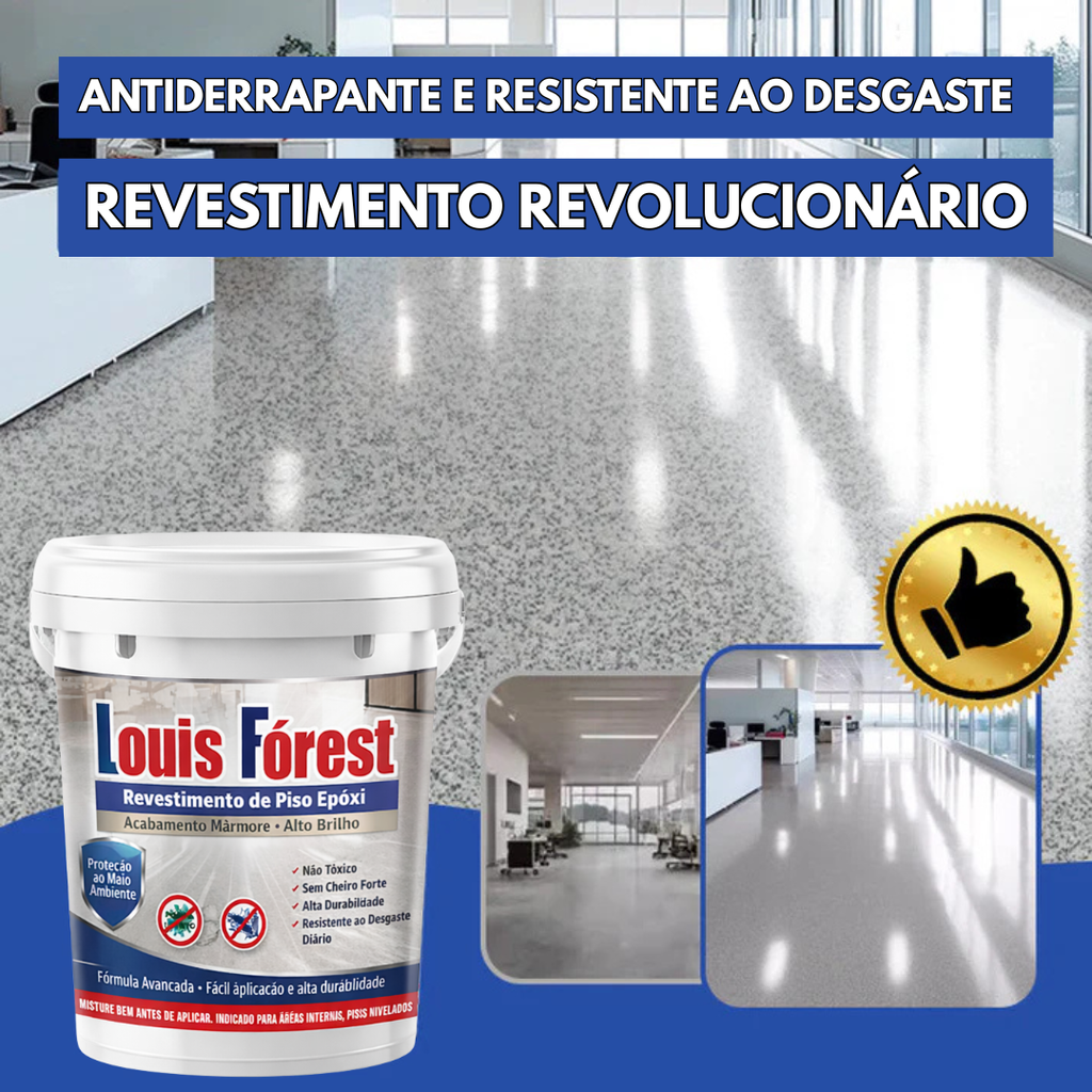 Louis Fórest: Revestimento de Piso Epóxi com Acabamento de Mármore de Alto Brilho 🔥Estoque Limitado🔥