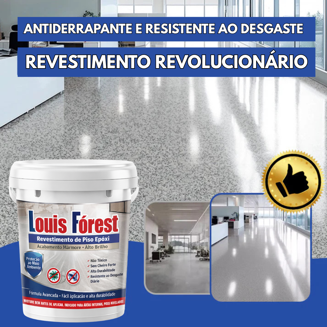 Louis Fórest: Revestimento de Piso Epóxi com Acabamento de Mármore de Alto Brilho 🔥Estoque Limitado🔥