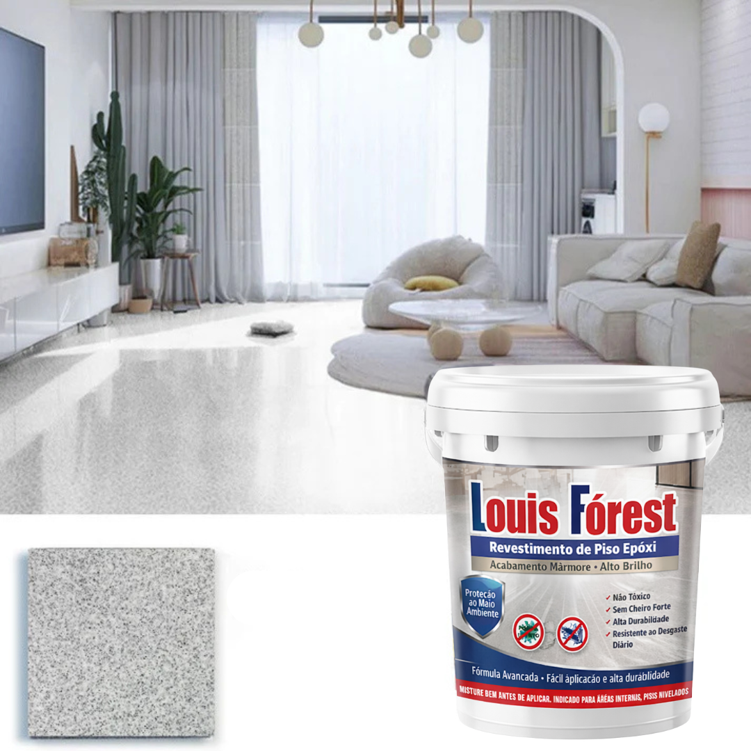 Louis Fórest: Revestimento de Piso Epóxi com Acabamento de Mármore de Alto Brilho 🔥Estoque Limitado🔥