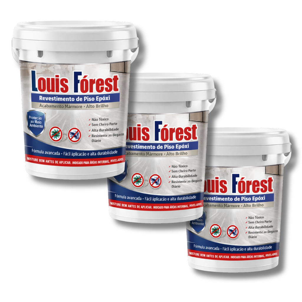Louis Fórest: Revestimento de Piso Epóxi com Acabamento de Mármore de Alto Brilho 🔥Estoque Limitado🔥