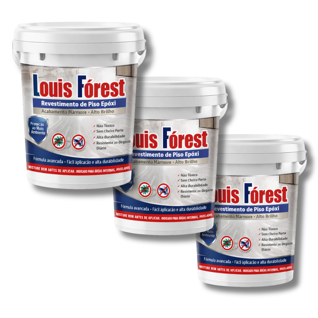 Louis Fórest: Revestimento de Piso Epóxi com Acabamento de Mármore de Alto Brilho 🔥Estoque Limitado🔥
